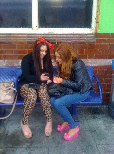 Two Northern girls on Bolton Station